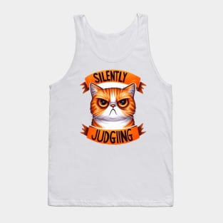 Silently Judging Funny Cat Quote Hilarious Sayings Humor Gift Tank Top